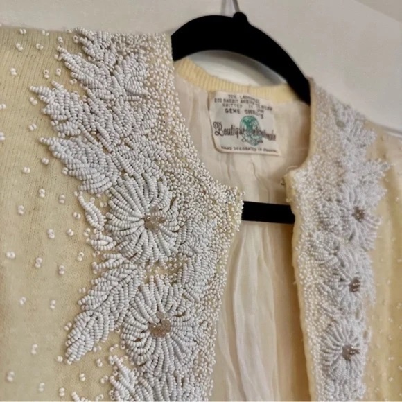 RARE 1950's Gene Shelly’s Boutique Internationale California beaded cardigan - Picture 8 of 16
